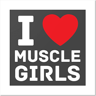 I heart muscle girls I love protein powder gym fitness Posters and Art